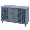 2 Door 3 Drawer Cabinet, American Furniture, Suitable For Bedroom, Living Room, Study - Blue - Image 9