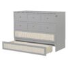 Full Size Murphy Bed With Large Drawers, Space Saving Design - Gray - Image 3