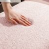 Storage Ottoman Bench For End Of Bed Gold Legs, Modern Gray Faux Fur Entryway Bench Upholstered Padded With Storage For Living Room Bedroom - Pink - Image 10
