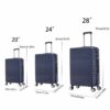 3 Piece Travel Lightweight Suitcase With Wheels, Password Lock, Business And Travel Carry On Luggage, (20" / 24" / 28") - Blue - Image 5