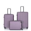 3 Piece Luggage Sets Lightweight Suitcase With Two Hooks, Spinner Wheels, Tsa Lock, (20/24/28) - Purple - Image 12