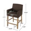 Charmed Upholstered Counter Stool With H Frame Base And Round Arms - Brown - Image 3