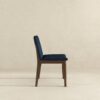 Laura - Linen Dining Chair (Set of 2) - Dark Blue / Dark Brown - Image 5