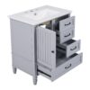30" Bathroom Vanity With Sink, Bathroom Cabinet With A Door, 3 Drawers Legs, Adiustable Foot Pads - Gray - Image 18