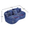 Bean Bag Sofa Lazy Sofa Durable Comfort Lounger High Back Chair For Adults And Kids, Indoor & Outdoor - Navy - Image 2