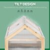 Outsunny - Raised Garden Bed With Polycarbonate Greenhouse, Wooden Garden Cold Frame Greenhouse, Flower Planter Protection, 48" x 24" x 32" - Natural - Image 5