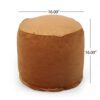 Shimon - Cylinder Pouf Ottoman Floor Cushion - Apricot - Image 4