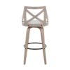 Charlotte - Farmhouse Fixed Height Barstool With Swivel & Round Footrest (Set of 2) - Light Gray / Cream - Image 5