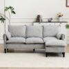 Convertible Combination Sofa, Sofa L Shaped, Sofa With Footstools With Storage Sofa For Living Room, 3 Seater Combination Sofa - Beige - Image 2