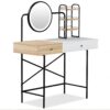 Makeup Vanity Desk With 3-Mode Lighted Mirror & Wireless Charging Station, Vanity Table With Drawer & 3 Open Shelves For Ample Storage Space, Dressing Table For Bedroom - White - Image 7