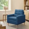 Contemporary Tufted Back Accent Chair With High Density Foam Support - Blue - Image 2