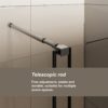 Glass Shower Door, Shower Sliding Door Walk In Shower Screen Dual Usage, 1 / 4" Thick Glass Panel With Stainless Steel Handle, Supporting Bar - Black - Image 6