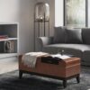 Oregon - Storage Ottoman Bench With Tray - Distressed Saddle Brown - Image 9