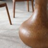 Round Modern Marble Dining Table With 6 Chairs - Walnut / White - Image 4