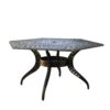 Outdoor Cast Aluminum Dining Table With Lattice Top And Umbrella Hole - Black - Image 5