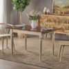 Rectangle Dining Table With Cream Legs - Dark Oak - Image 8