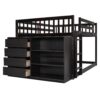 Full Over Full Bunk Bed With Storage Drawers And Shelves - Espresso - Image 8