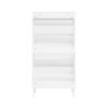 Modern Rattan 3 Door Shoe Rack Cabinet For Entryway Freestanding White Storage Unit In Particle Board - White - Image 13