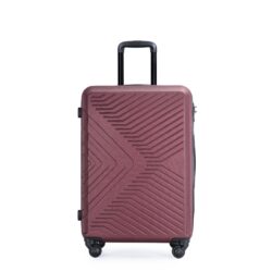 3 Piece Luggage Sets Lightweight Suitcase With Two Hooks, Spinner Wheels, Tsa Lock, (20/24/28) - Wine Red