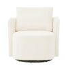 360° Swivel Chair With Upholstered Curved Design - Beige - Image 11