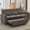 2 In 1 Sofa 3 Seater With Sofa Bed And Reversible Recliner - Dark Gray - Image 7