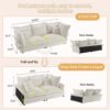 Modern Comfy Upholstered Sofa Cloud Couch, Deep Seat Couches With Multiple Large Soft Pillows, Convertible Deep Seat Chaise Longue For Living Room - Beige - Image 5