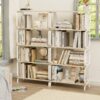 Vintage Industrial Style 5 Tier Large Bookshelf - White - Image 2