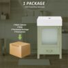 Bathroom Vanity With Ceramic Sink And Ample Storage, Ideal For Small Bathrooms - Green - Image 13