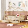 Full Size House Bed With 2 Drawers - Natural - Image 11