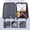 Hardshell Suitcase Double Spinner Wheels Pp Luggage Sets Lightweight Durable Suitcase With Tsa Lock, 3 Piece Set (20/24/28) - Silver - Image 5