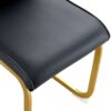 Luxurious And Minimalist Chair Covers, 2 High Elasticity Dining Chairs Arched Legs - Black / Gold - Image 12