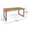 Outdoor 7 Piece Dining Set With Cushions - Sandblasted Natural / Beige - Image 3