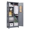 Metal Storage Cabinets, Cleaning Tool Cabinet With Locking Door, Tall Broom Tool Organizer, Large Storage Cabinet For Kitchen - Gray - Image 7