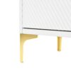 Modern Wood Sideboard Cabinet With Carved Door Panels, Adjustable Shelves, And Sturdy Metal Legs - White - Image 12