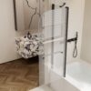 Aluminum Alloy Shower Doors With Rotation Shaft And 6Mm Tempered Glass - Matte Black - Image 8