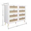 8 Drawers Chest Of Drawers With Rattan Drawer Face Golden Legs And Handles - White - Image 3