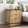 Multi Functional 3 Drawer Nightstand, Perfect For Storing Items Of Different Heights, A Perfect Combination Of Nature And Fashion - Black - Image 2
