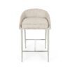 Celest - Upholstered Counter Stool With Low Back And Tapered Legs - Beige / Chrome - Image 8