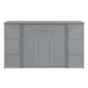 Twin Size Murphy Bed With Drawers, Cabinets, USB Ports Material - Gray - Image 7