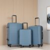 3 Piece Luggage Sets Lightweight Suitcase With Two Hooks, Spinner Wheels, Tsa Lock, (20/24/28) - Blue - Image 2