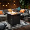28" Square Fire Pit Table - Brown - Image 2