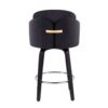 Dahlia - Contemporary Counter Stool Round Chrome Footrest (Set of 2) - Black / Gold - Image 5