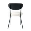 Boucle Modern Kitchen Dining Chair With Bentwood Ash Veneer Back And Black Metal Legs, (Set of 2) - Cream - Image 13