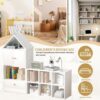 Versatile Kids Bookshelf With House-Shaped Design Multifunctional Storage, Durable - White - Image 8