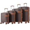 4 Piece Luggage Set Suitcase Set, Abs Hard Shell Lightweight Expandable Travel Luggage With 4 Packing Cubes, Tsa Lock, Spinner Wheels (16 / 20 / 24 / 28) - Brown - Image 10