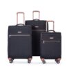 4 Piece Set (16/20/24/28), Softshell Suitcase Spinner Wheels Terylene Luggage Sets Carry On Suitcase Luggage Lightweight Durable Suitcase - Black - Image 7