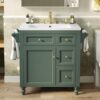 Bathroom Vanity With Top Sink, Modern Bathroom Storage Cabinet & 2 Drawers And A Tip-Out Drawer, Single Sink Bathroom Vanity - Green - Image 24