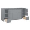 Full Size Murphy Bed With Drawers, Cabinets, And USB Ports - Gray - Image 6
