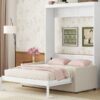Queen Size Murphy Wall Bed With Cushion - White - Image 15