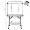 Folding Dog Pet Grooming Table Stainless Steel Frame, Rubber Mat On Board With Adjustable Arm And Clamps Pet Dog Cat Grooming Table - Silver Gray - Image 7